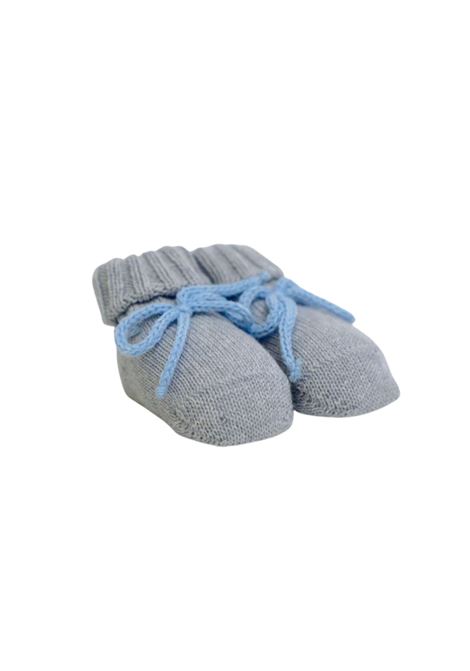 Scarpine con fiocco celeste BABY LORD | LA70625GRIGIO